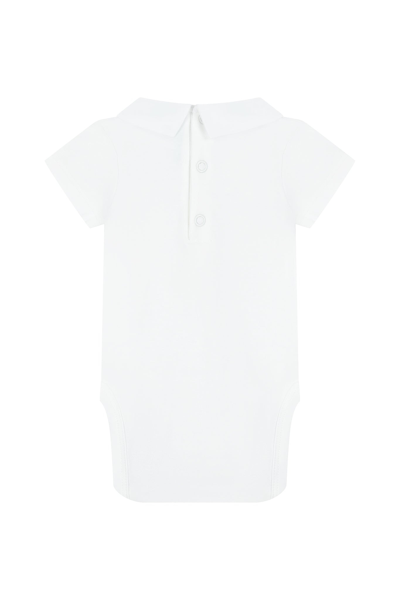 Baby bodysuit pointed collar short sleeve