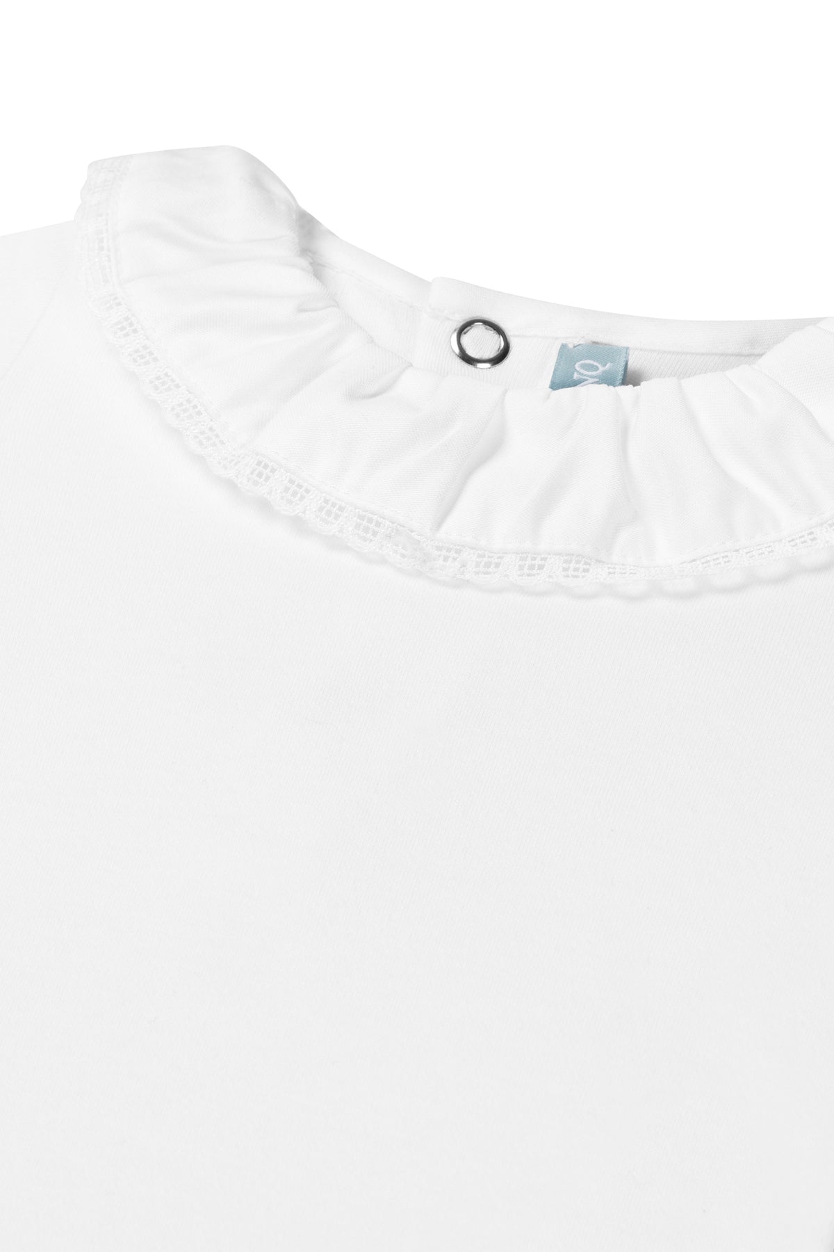 Baby bodysuit with lace collar short sleeve