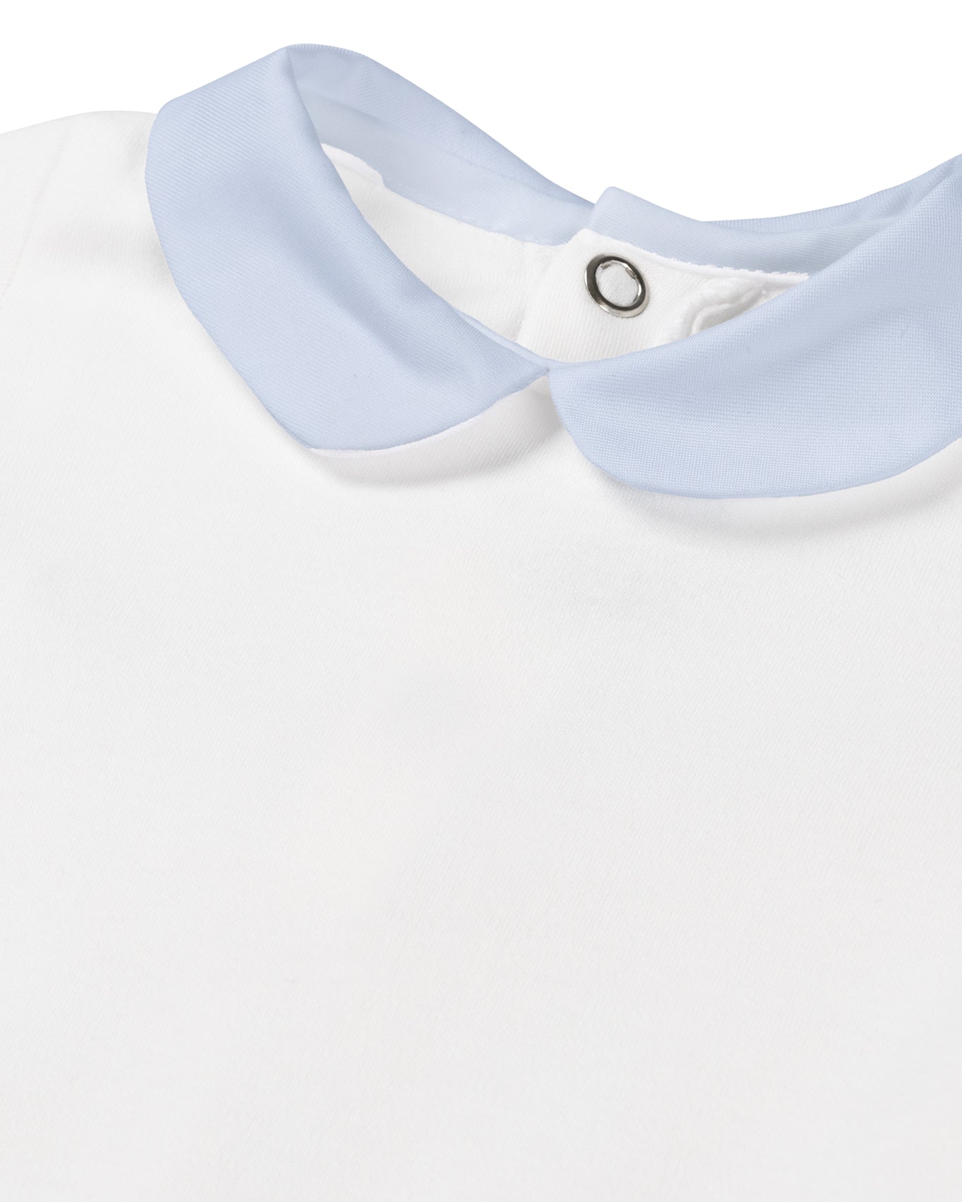 Baby bodysuit light blue collar short sleeve