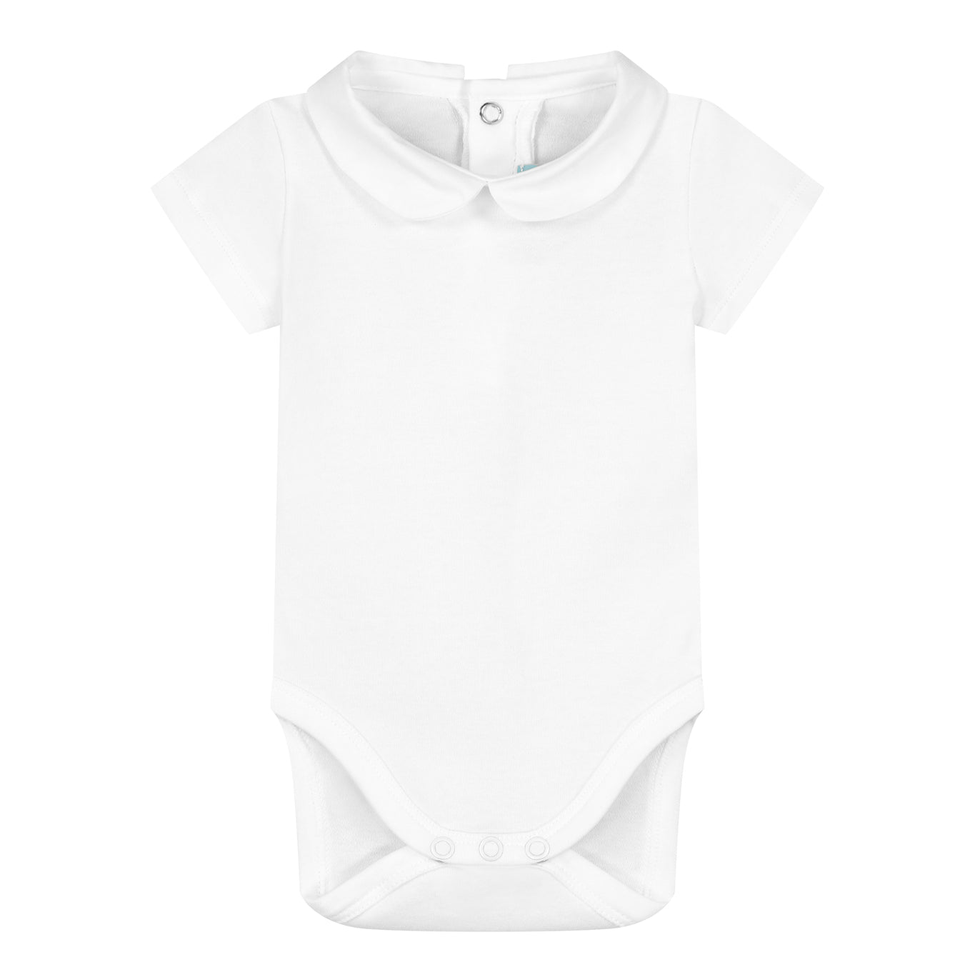 Babyrompertje met Peter Pan-kraag en korte mouwen
