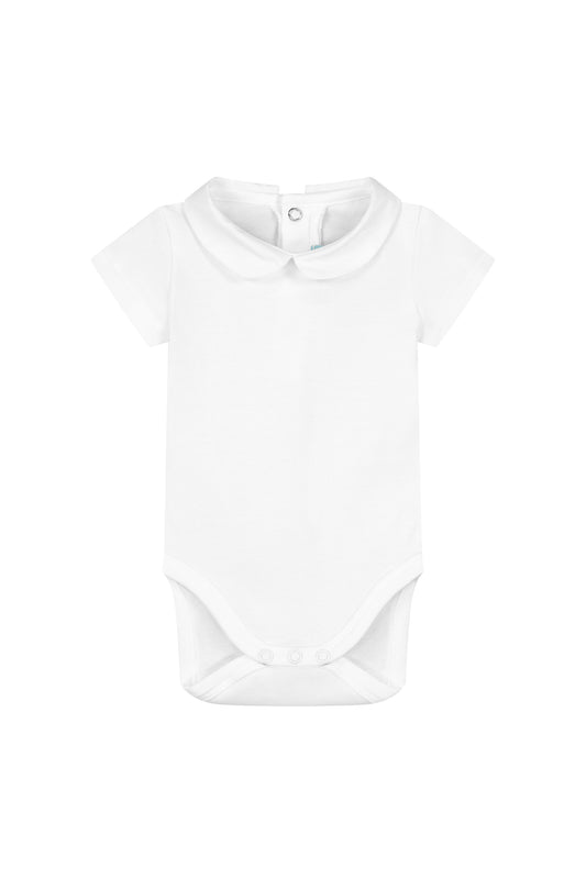 Baby bodysuit Peter Pan collar short sleeve
