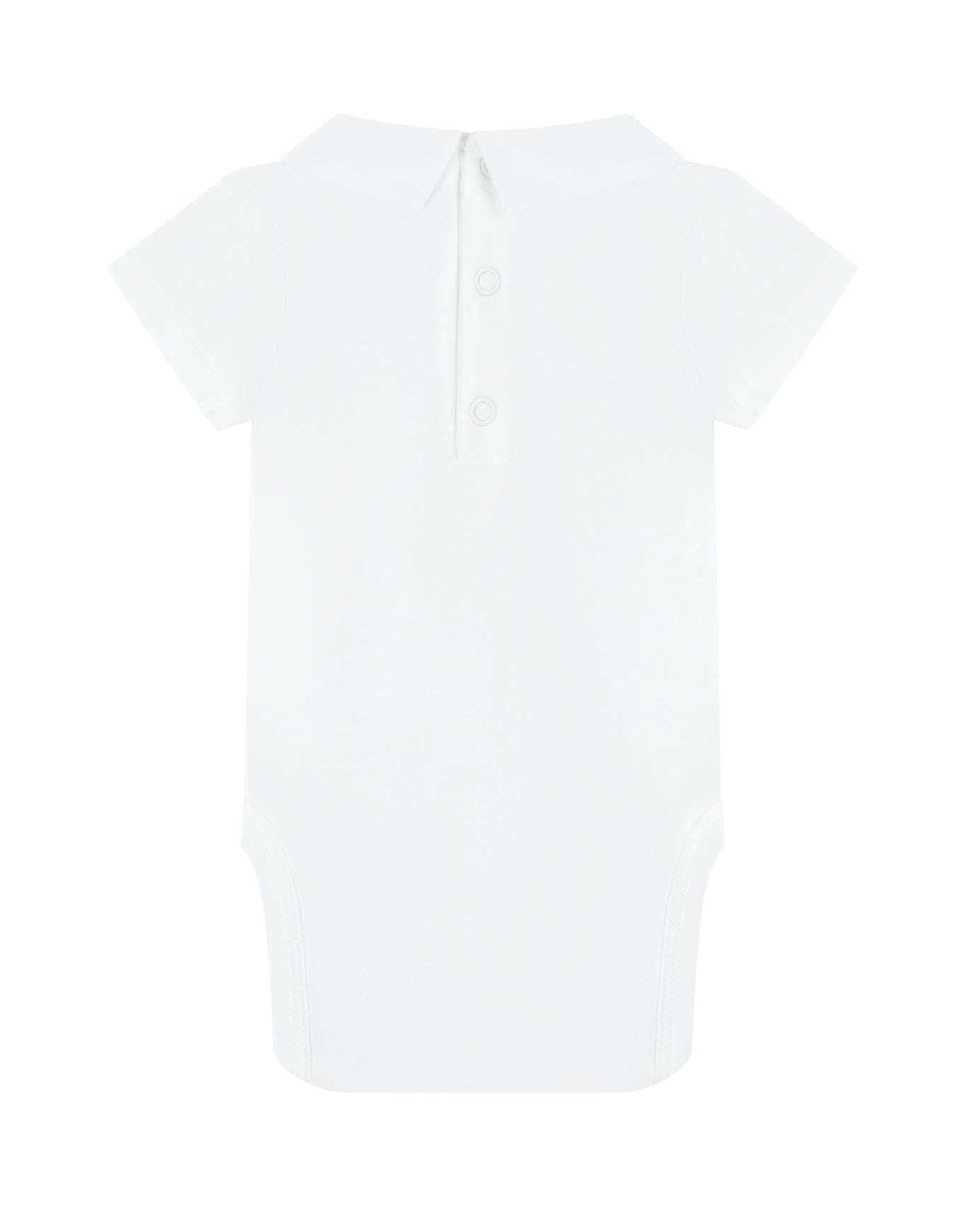 Baby bodysuit pointed collar short sleeve