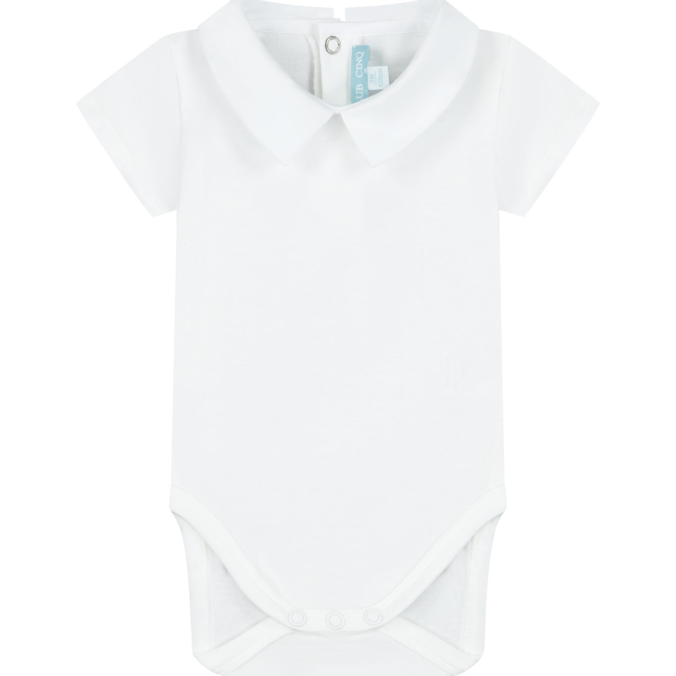 Baby-romper met puntkraag en korte mouwen