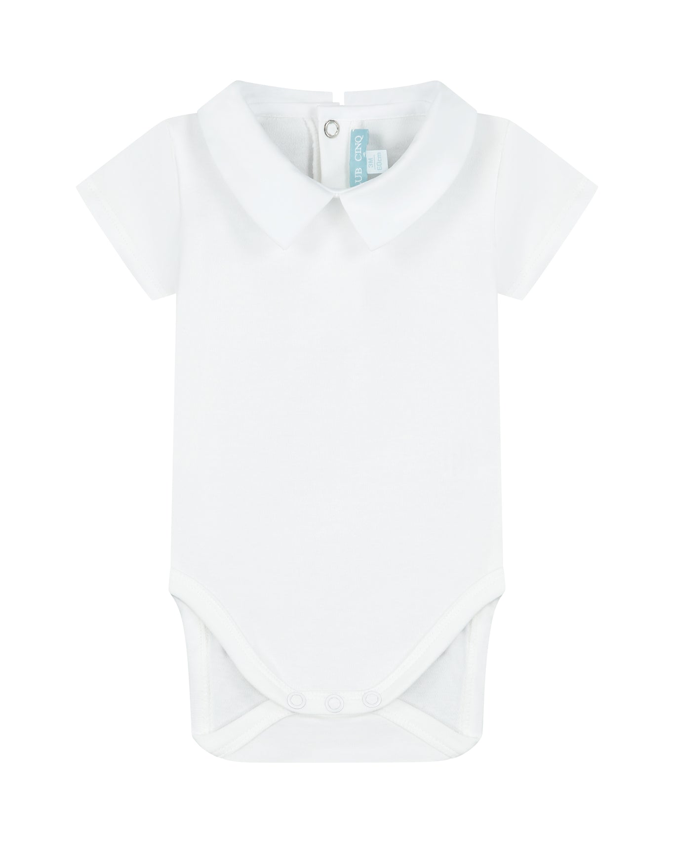 Baby bodysuit pointed collar short sleeve