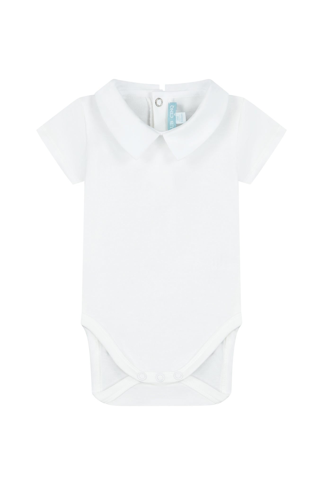 Baby bodysuit pointed collar short sleeve
