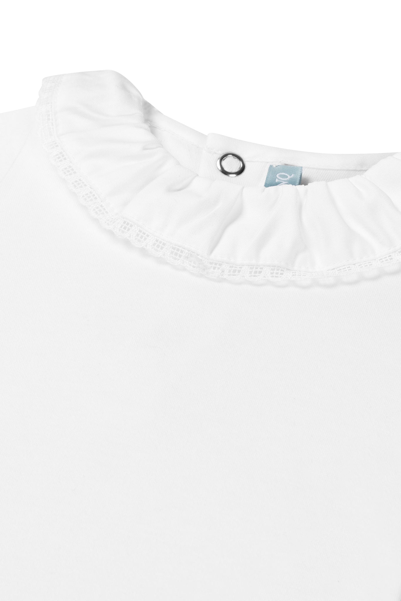 Baby bodysuit with lace collar short sleeve
