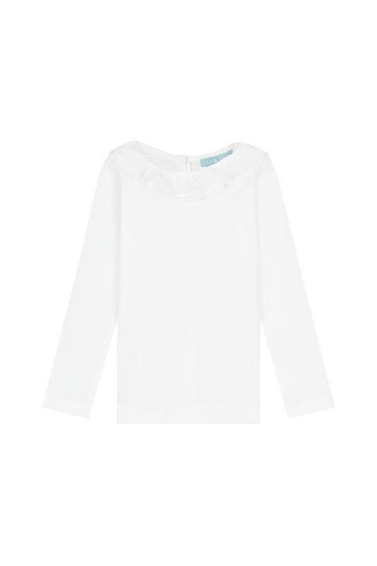Hampton top white Pierrot lace collar