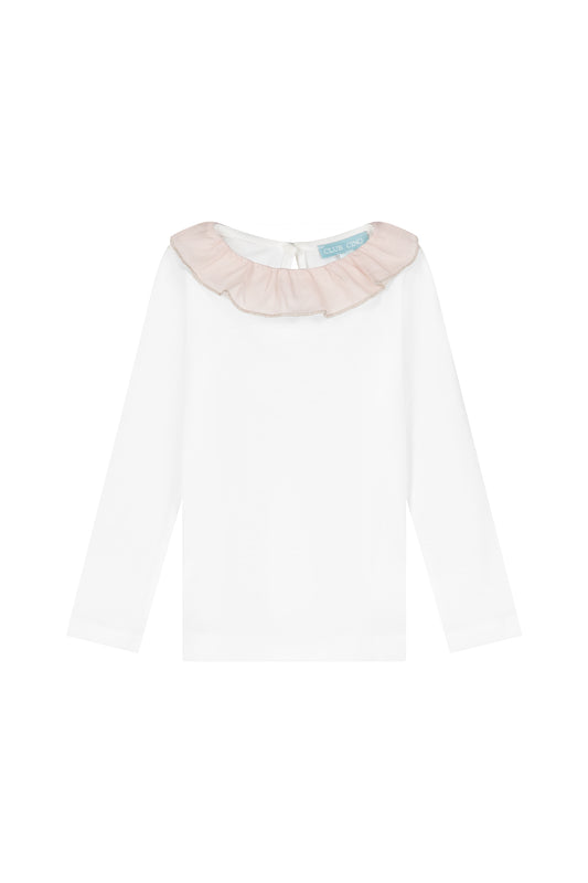 Hampton top pink Pierrot collar