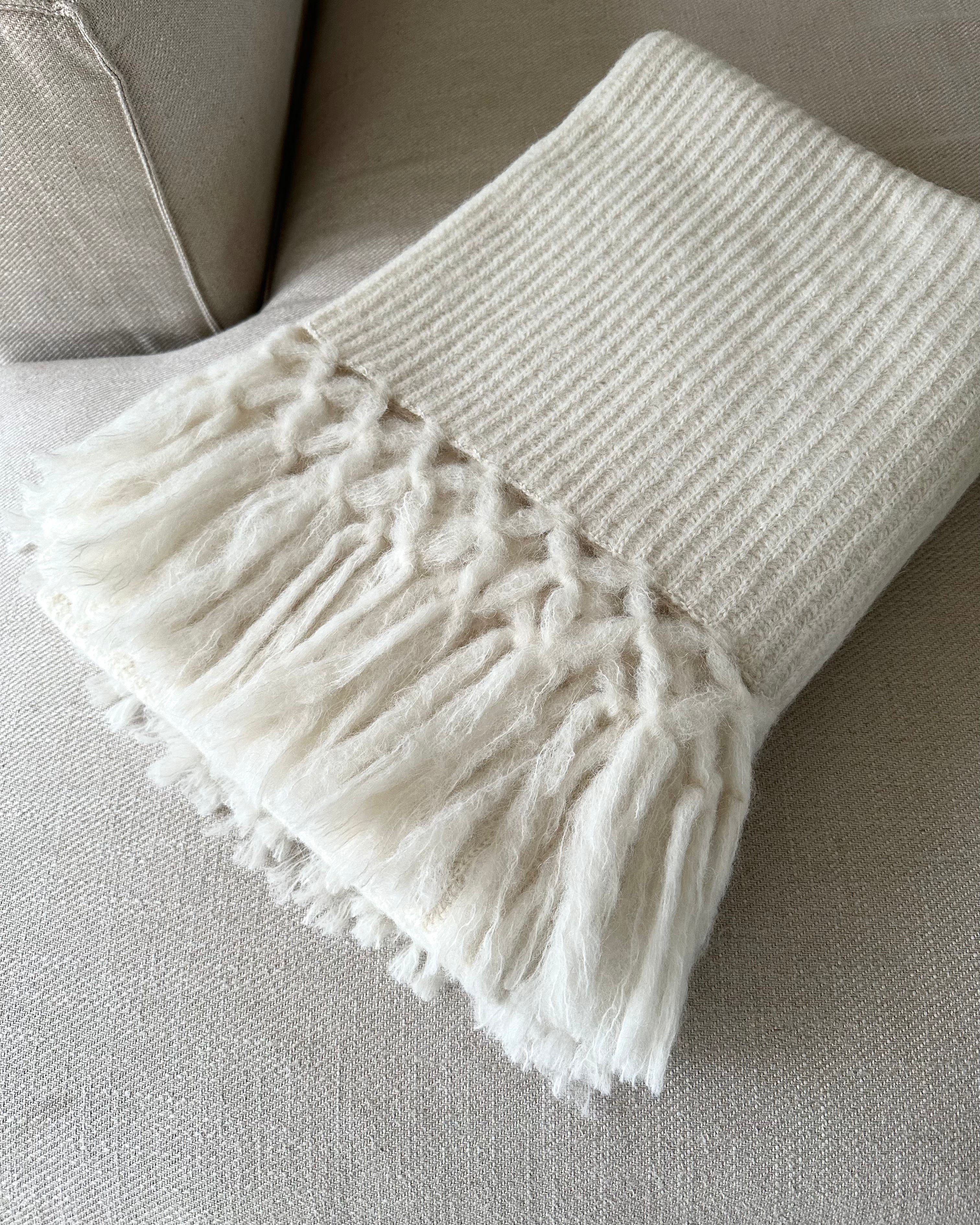 Blanket baby alpaca off white