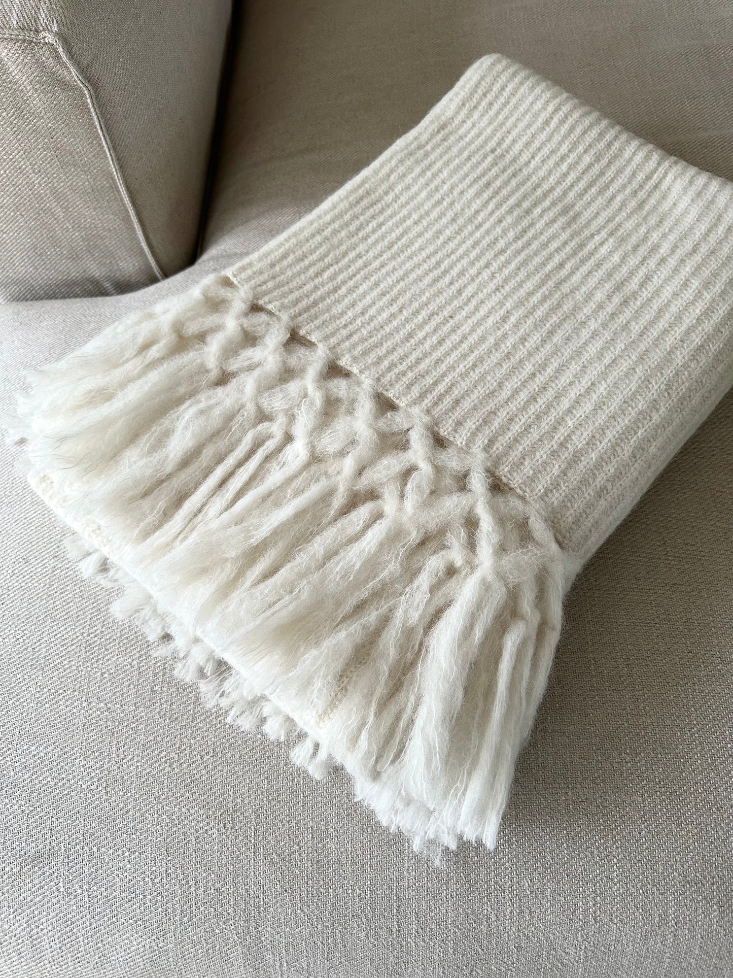 Blanket baby alpaca off white