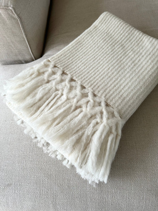 Blanket baby alpaca off white
