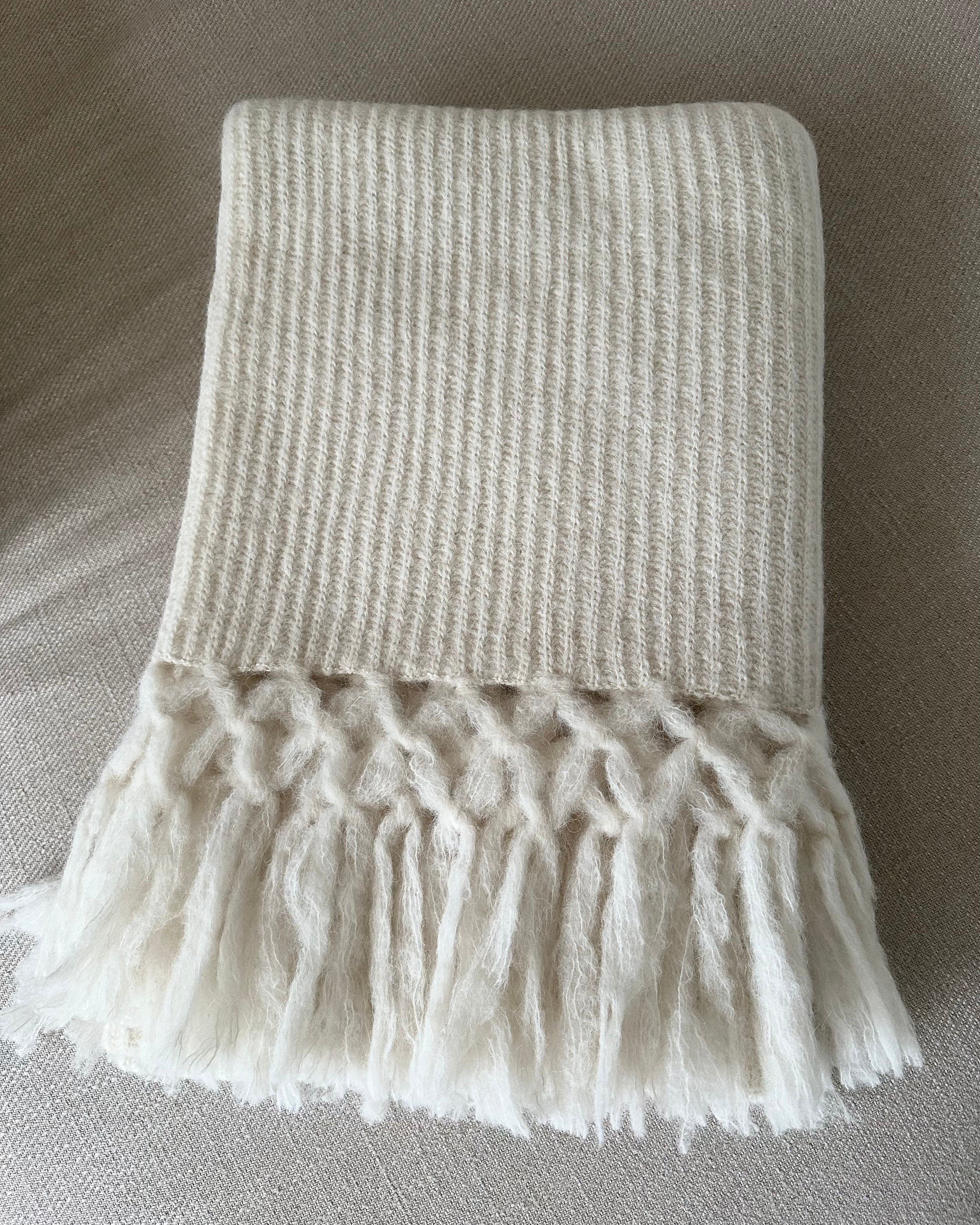 Blanket baby alpaca off white