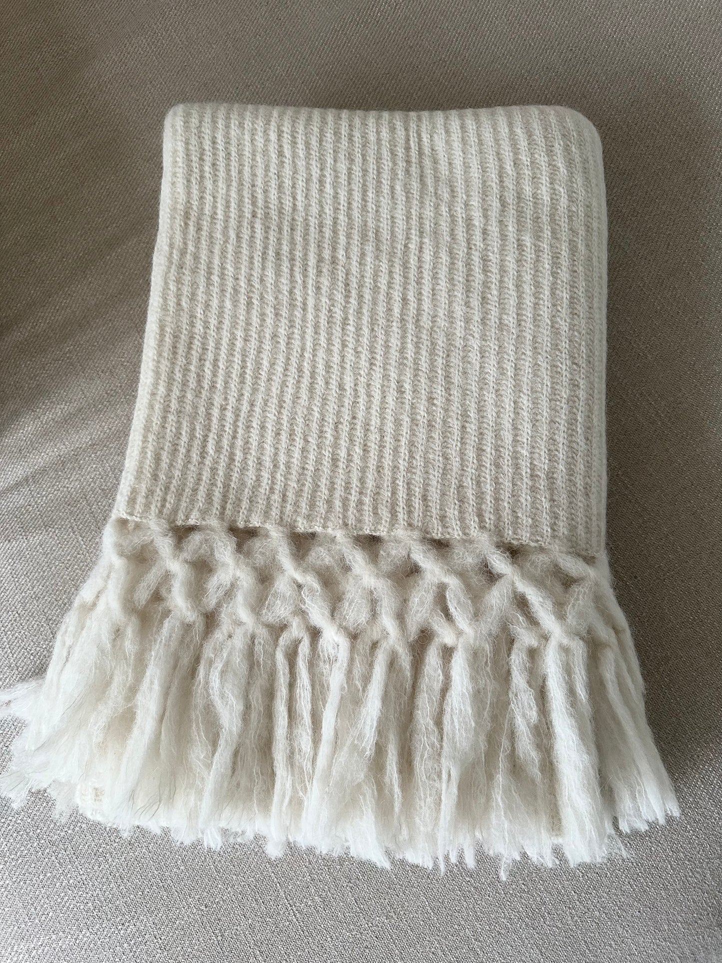 Blanket baby alpaca off white