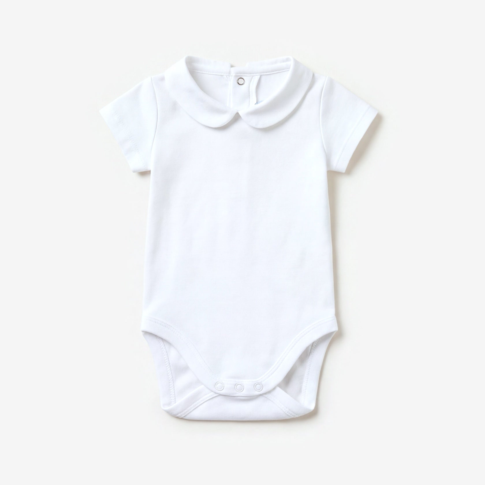 Baby bodysuit Peter Pan collar short sleeve
