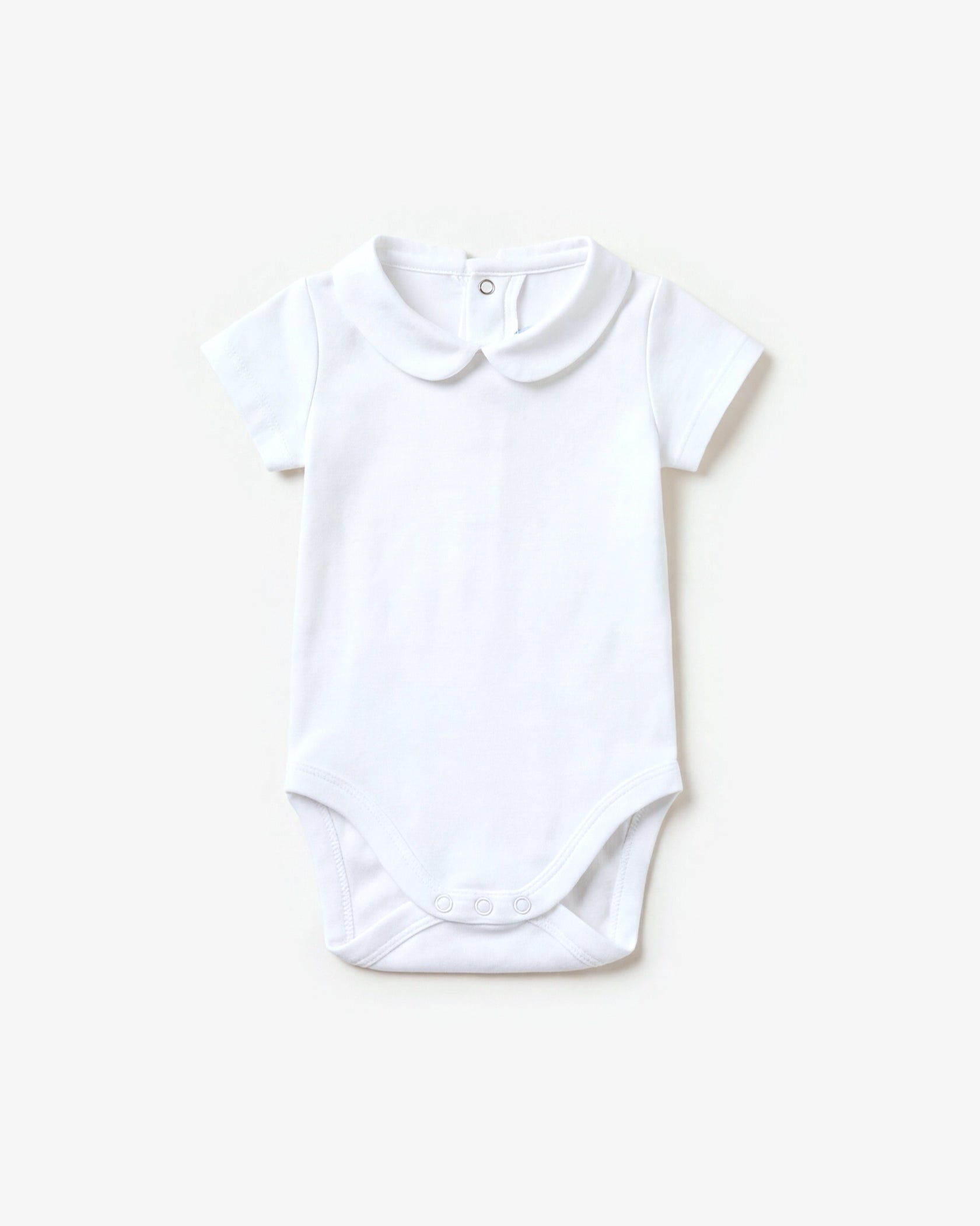 Baby bodysuit Peter Pan collar short sleeve