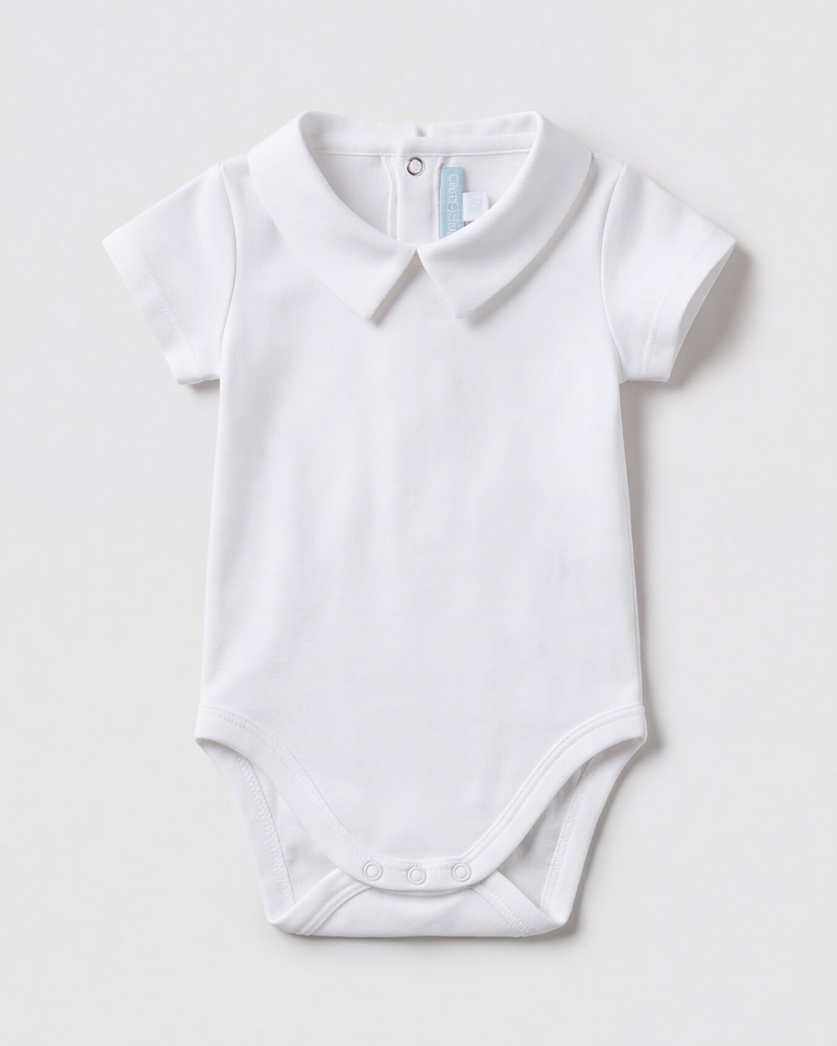 Babyromper met puntkraag, korte mouw