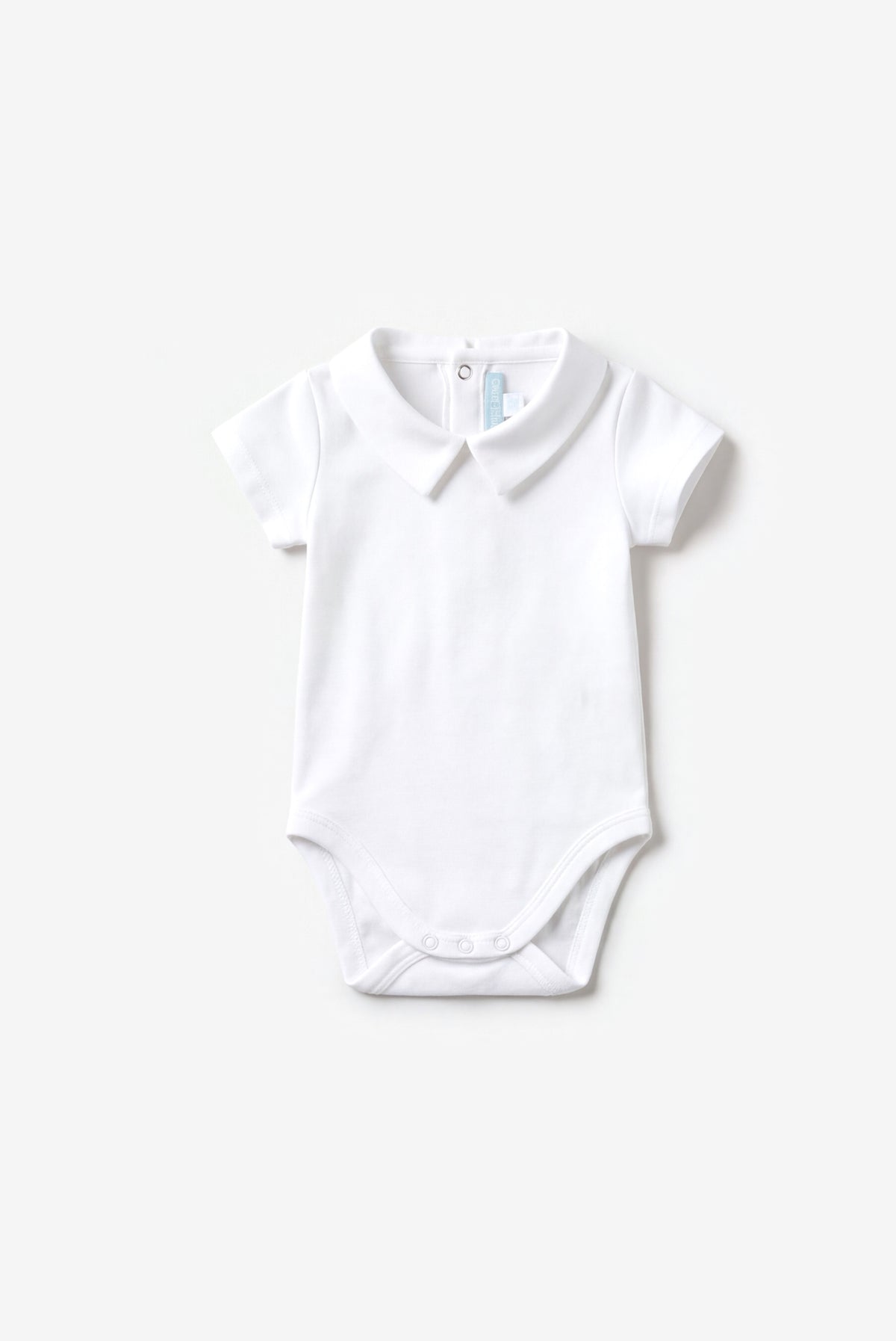 Baby bodysuit pointed collar short sleeve