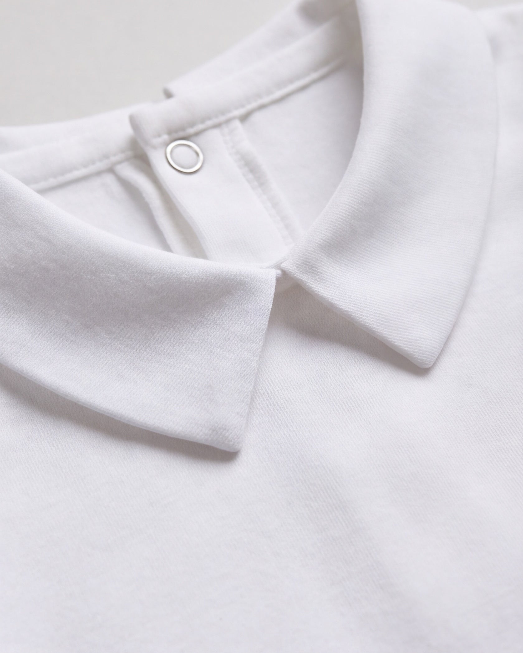 Baby bodysuit pointed collar short sleeve