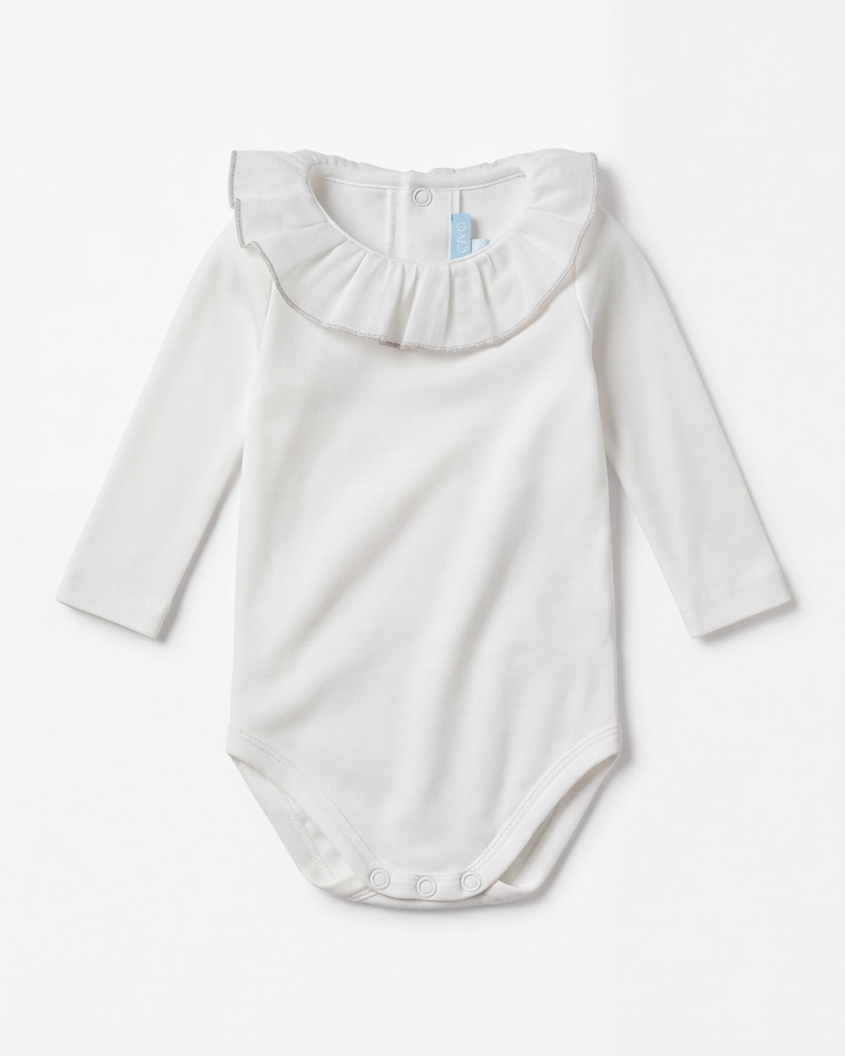 Babyromper met zilveren babylock-kraag