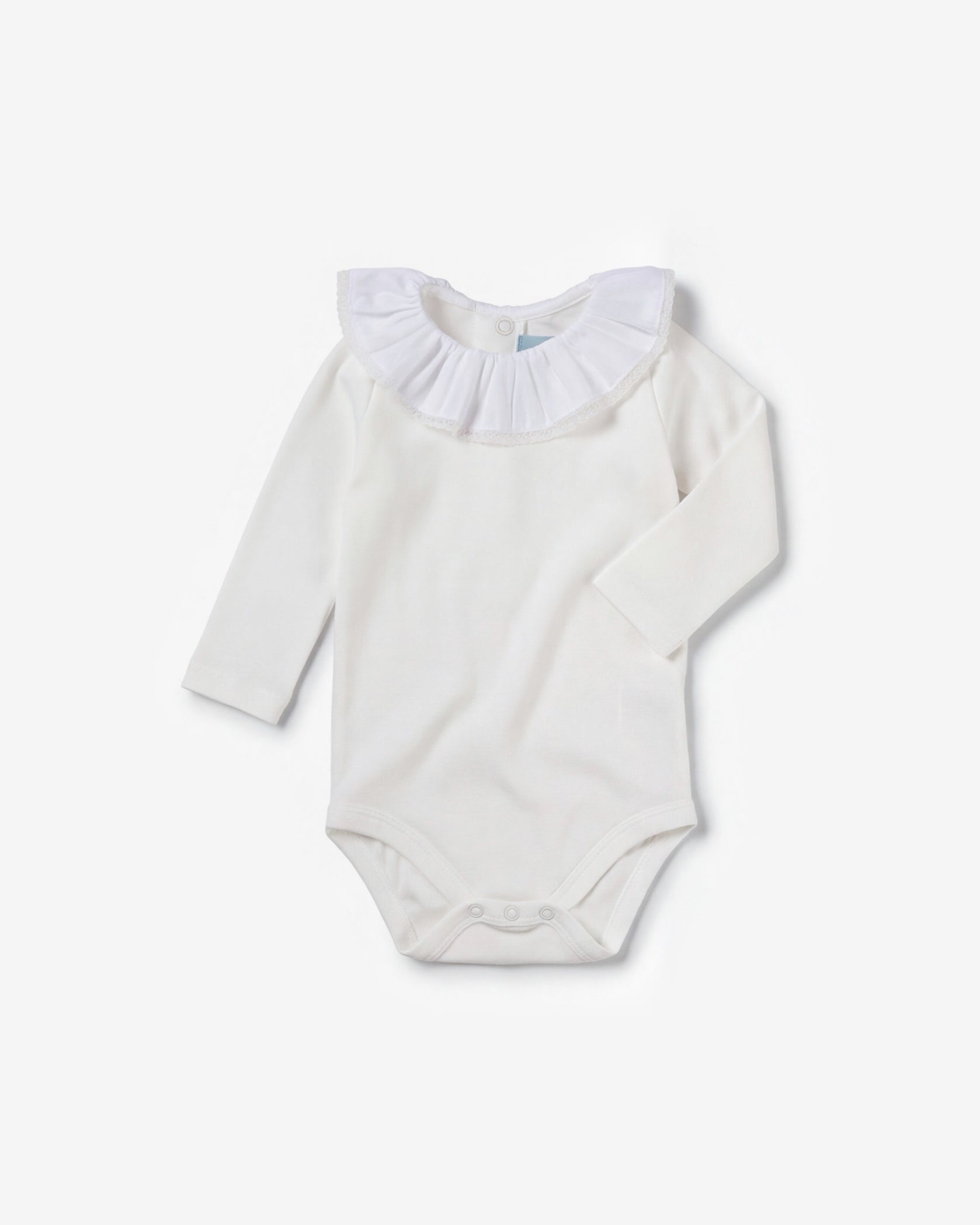Baby bodysuit white lace collar