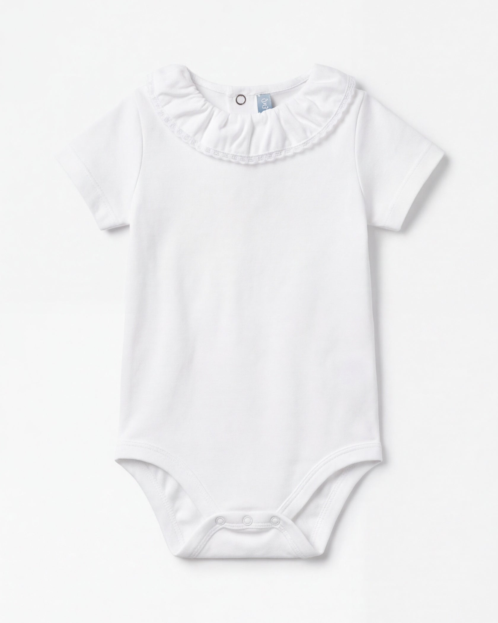 Babyromper met kanten kraag, korte mouw