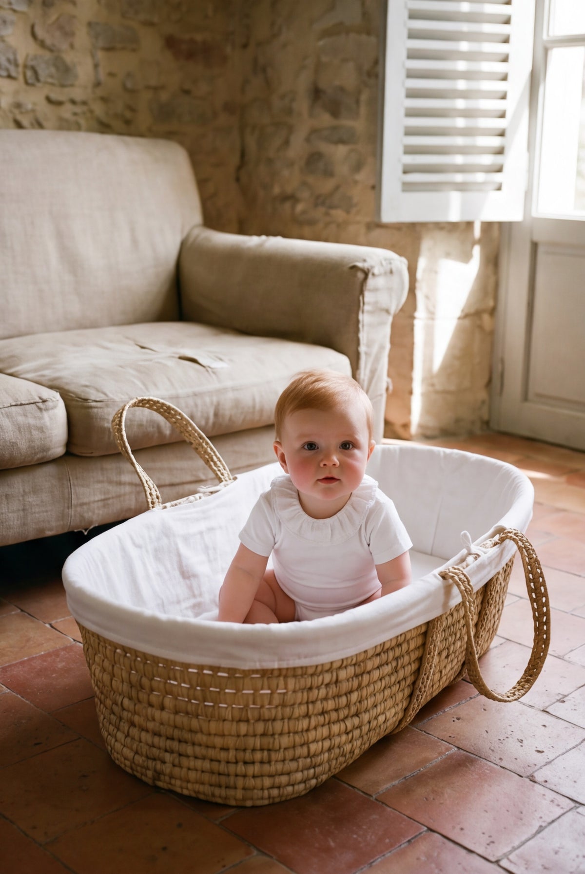 Baby bodysuit with lace collar short sleeve
