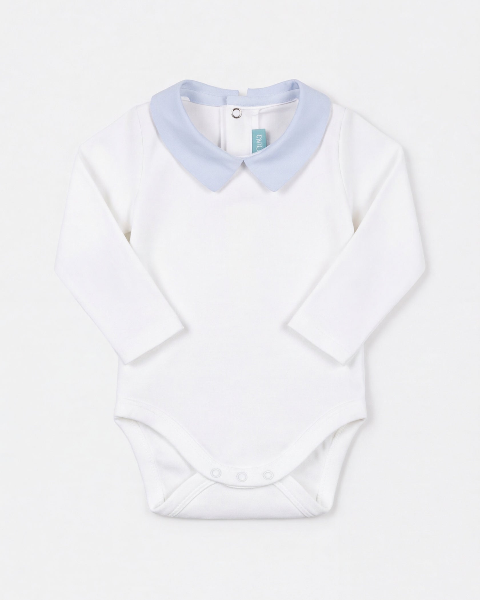 Babyromper met lichtblauwe kraag