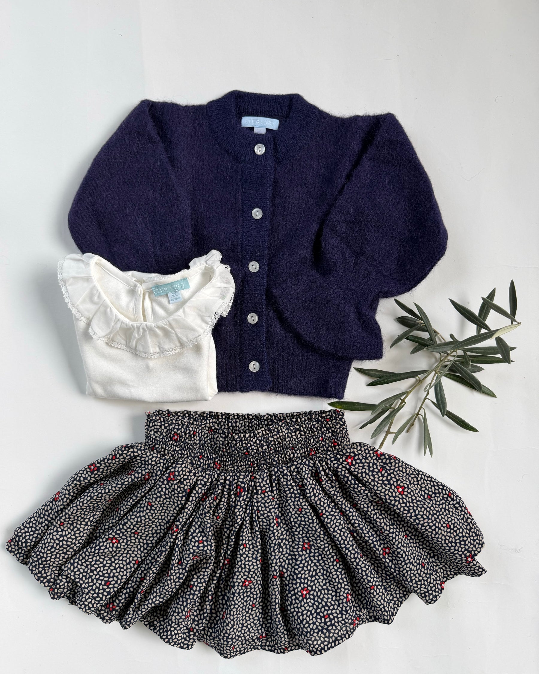 Gift set N°4 Navy alpaca & Liberty flowers: the gift box as packed by hand in our Amsterdam store