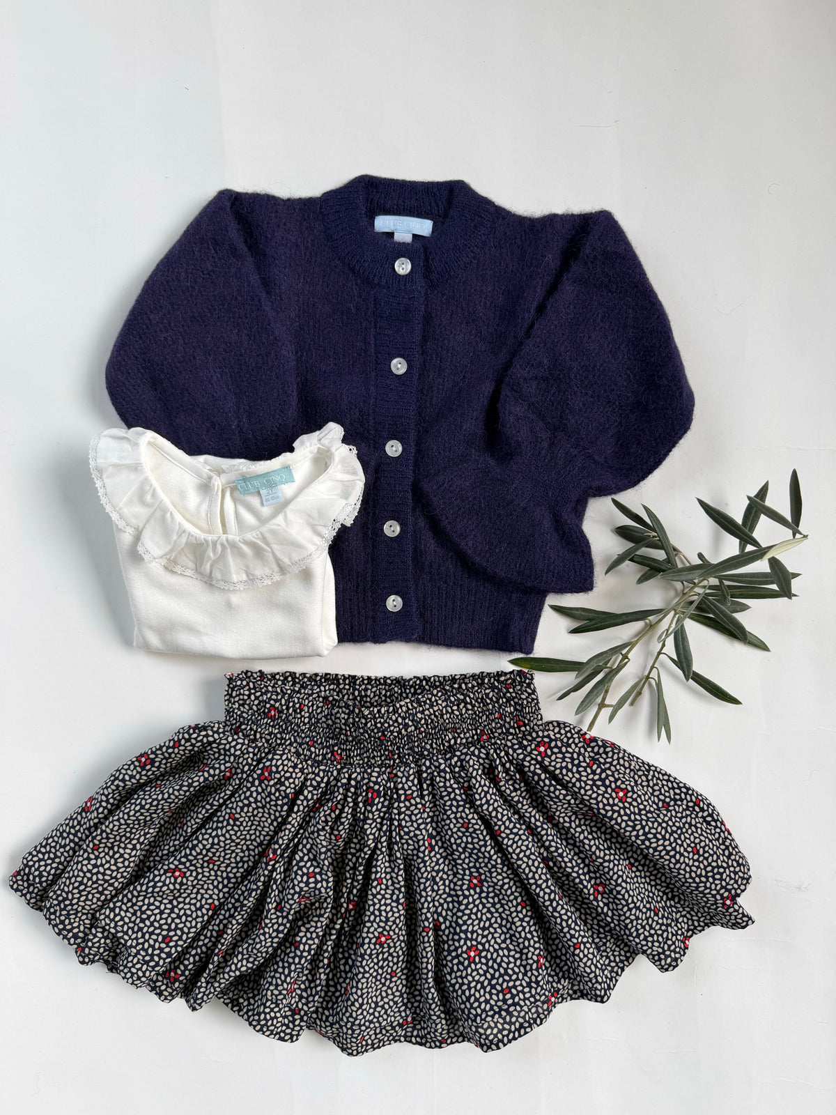 Gift set N°4 Navy alpaca & Liberty flowers: the gift box as packed by hand in our Amsterdam store
