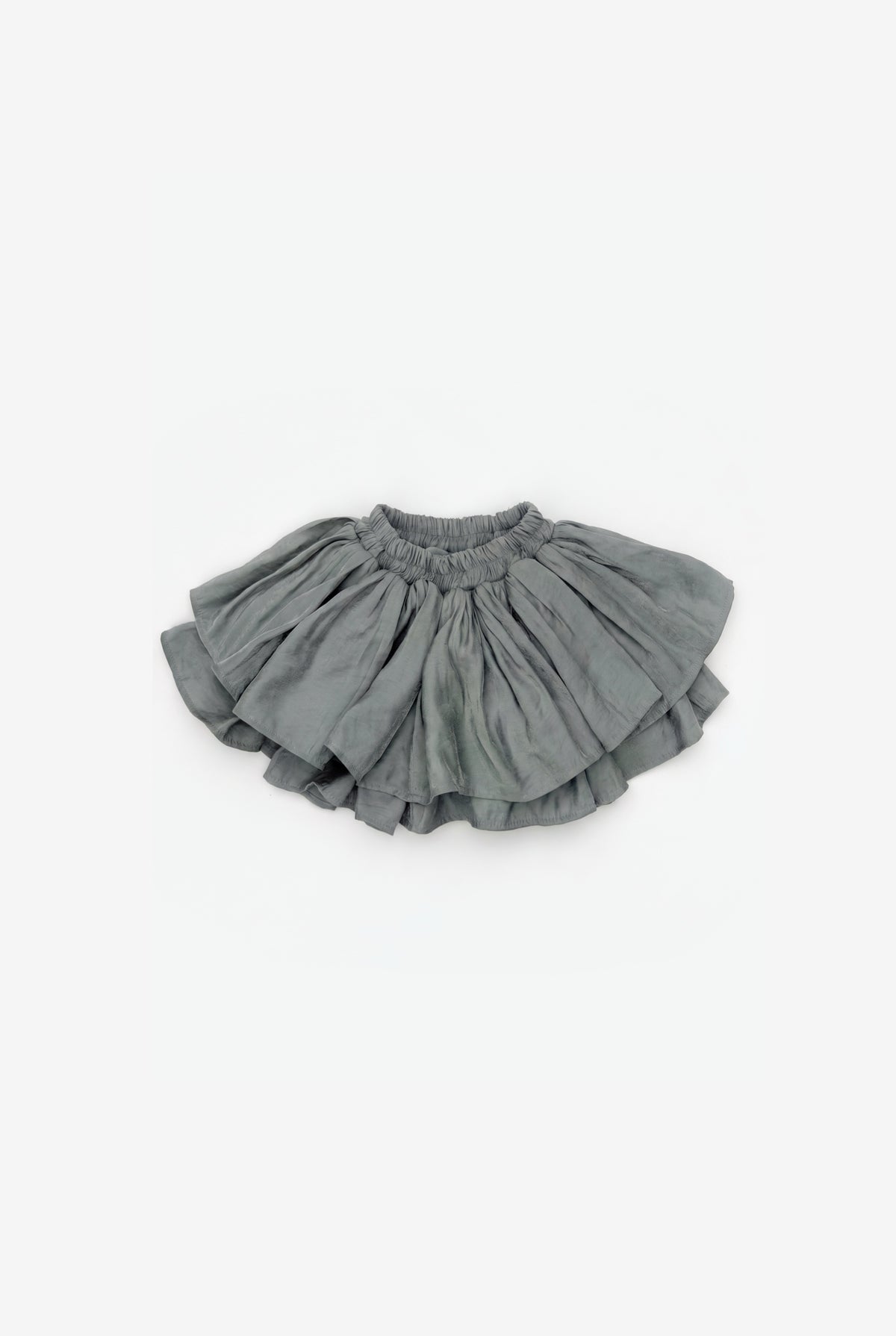 Molise skirt green lurex, flat lay on a light grey background | Club Cinq