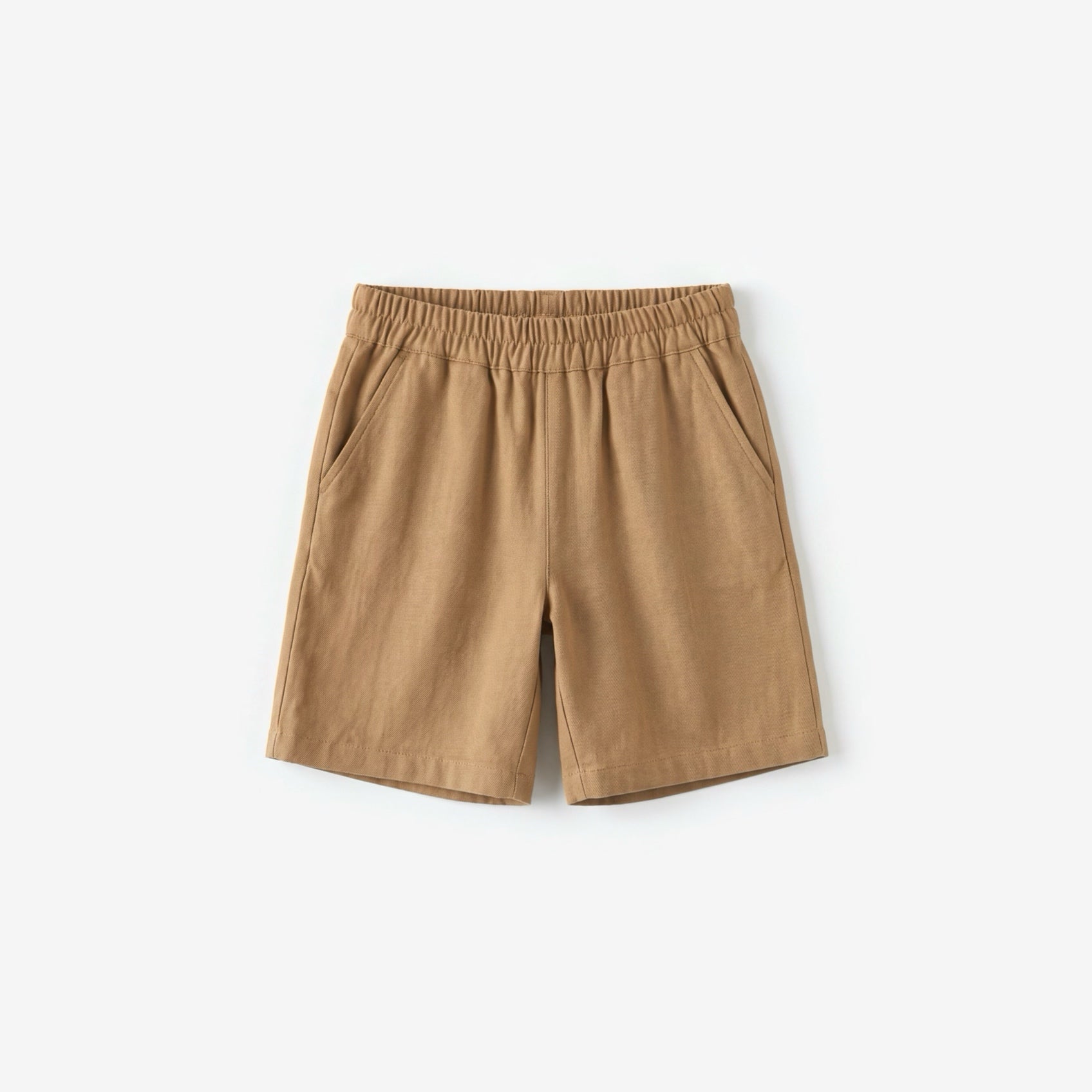 Southport shorts camel, flat lay on a light grey background | Club Cinq