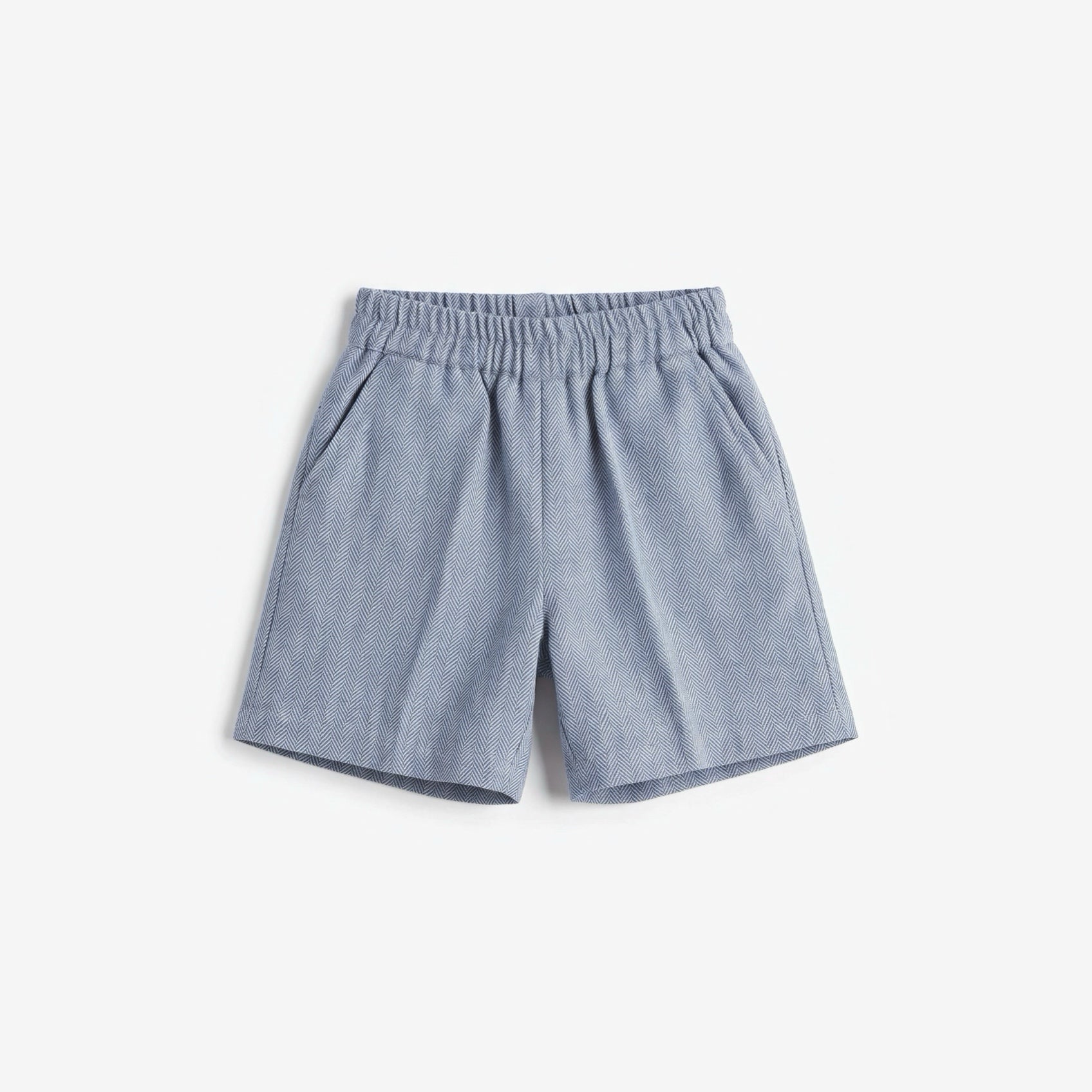 Southport shorts herringbone, flat lay on a light grey background | Club Cinq