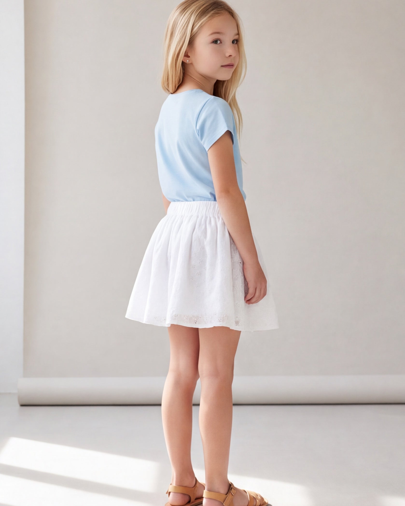 White skirt broderie