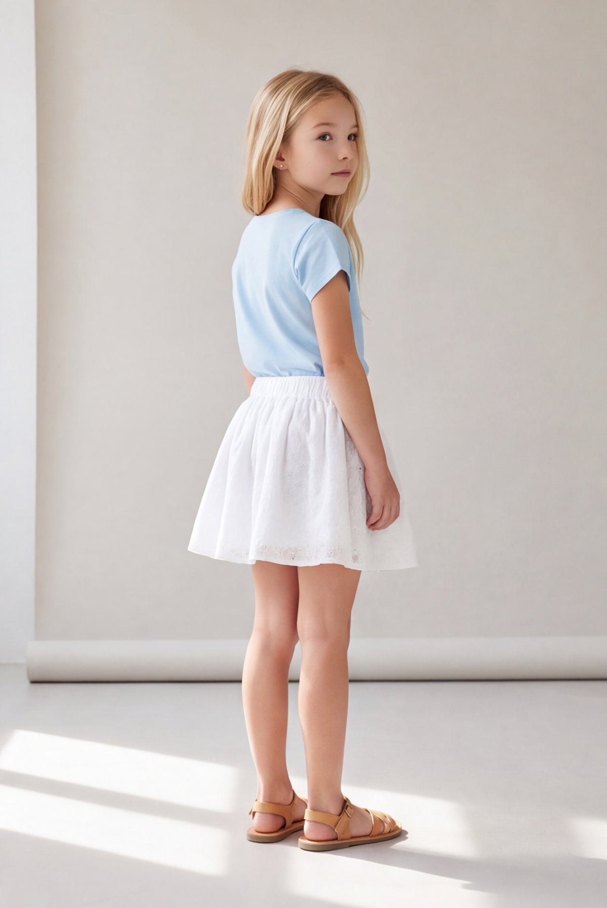 White skirt broderie