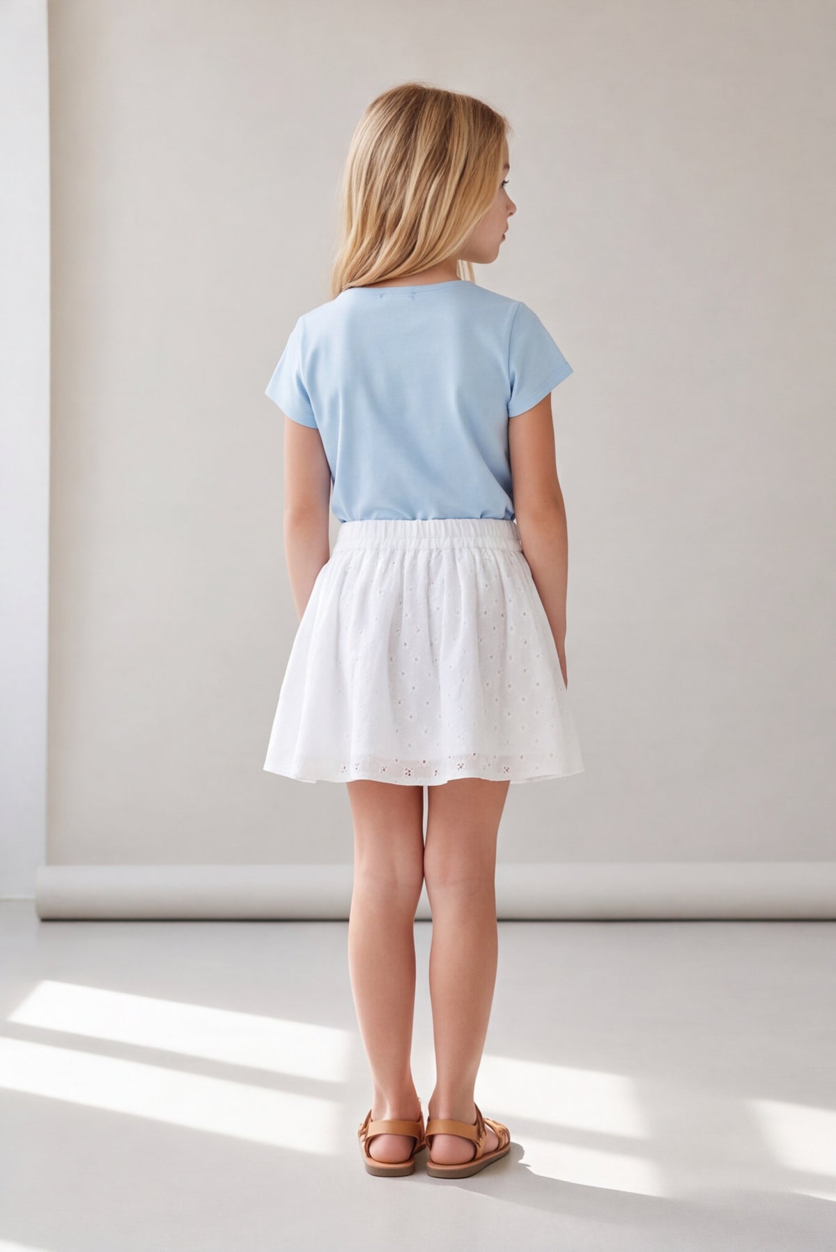 White skirt broderie